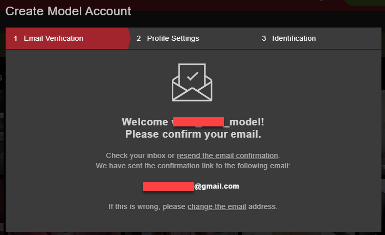 Stripchat Model Account Email Confirmation