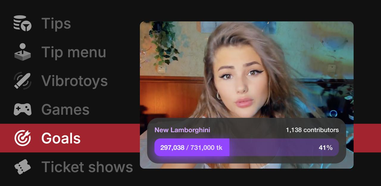 stripchat goals tracker