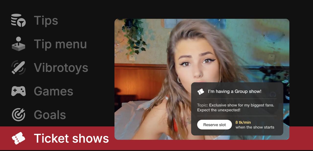 stripchat ticket shows