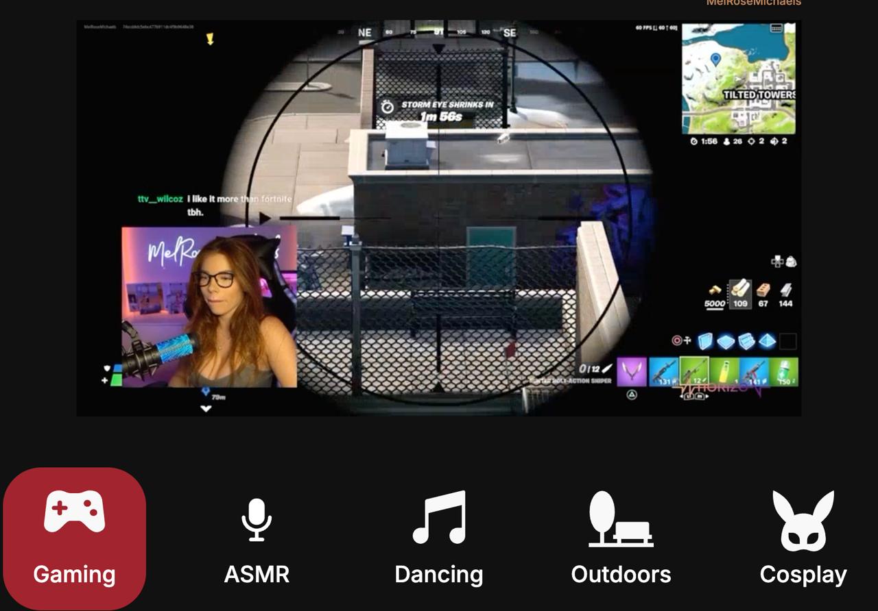 stripchat gaming stream category